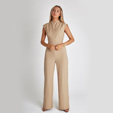 Zuma - Eleganter Bodysuit ohne Ärmel Damen Hosenanzug mit hoher Taille