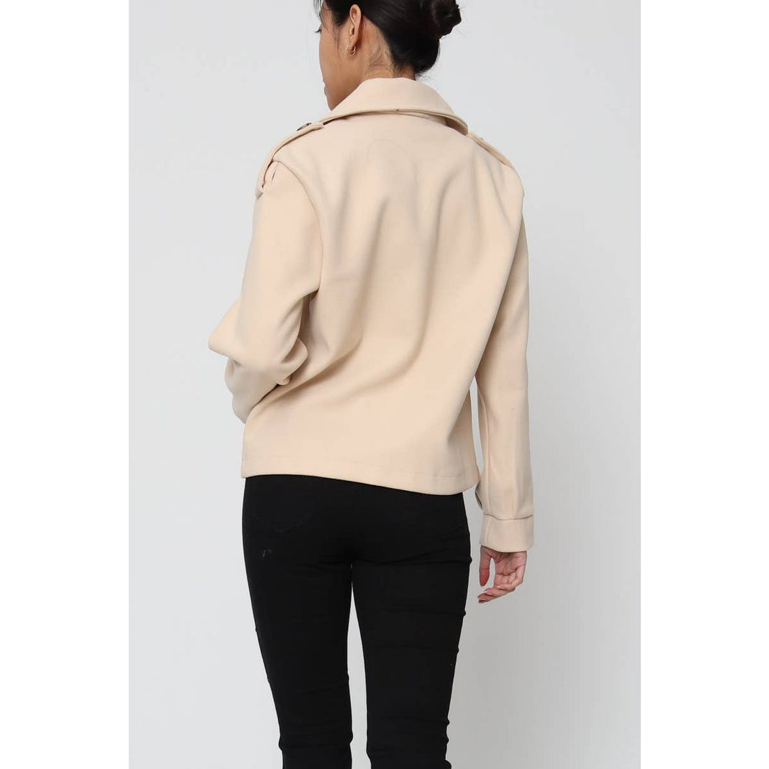 Eleganter Damenmantel – Mischung aus Polyester, Wolle & Elasthan