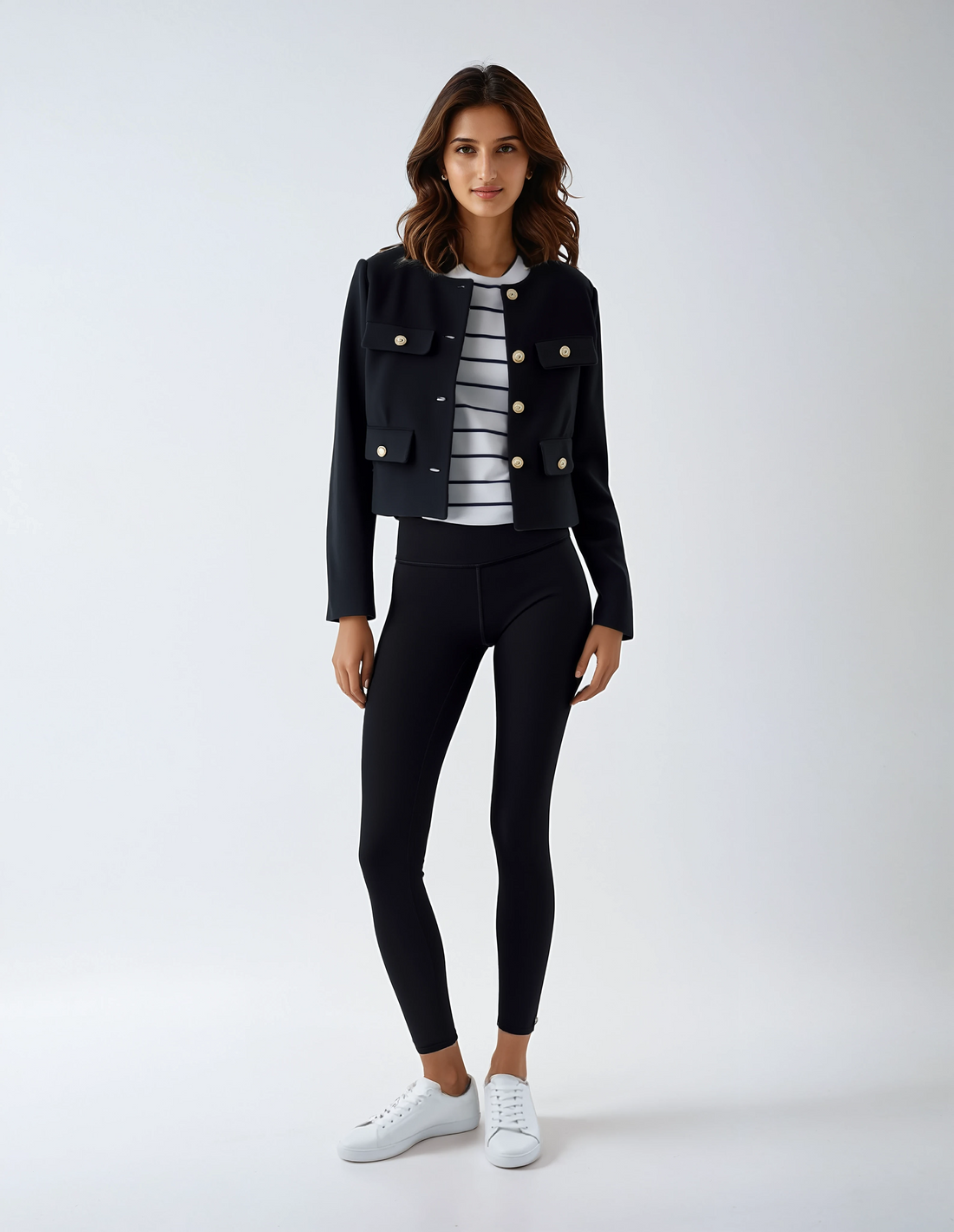 Tweed Cropped Übergangsjacke