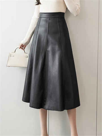 Lederrock hohe Taille