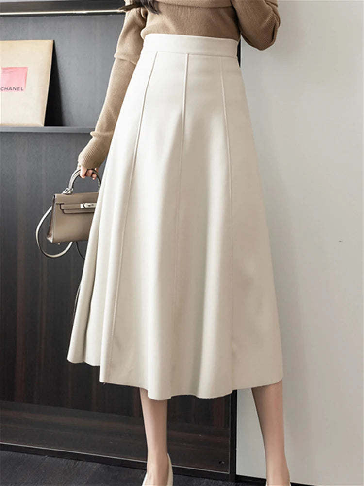Lederrock hohe Taille