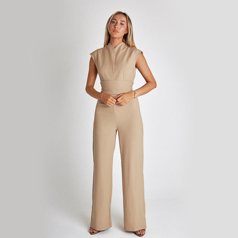 Zuma - Eleganter Bodysuit ohne Ärmel Damen Hosenanzug mit hoher Taille